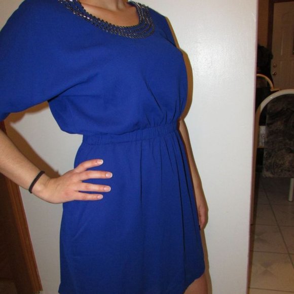 Women's Blue Dress With Jewels Size Medium - Picture 2 of 3